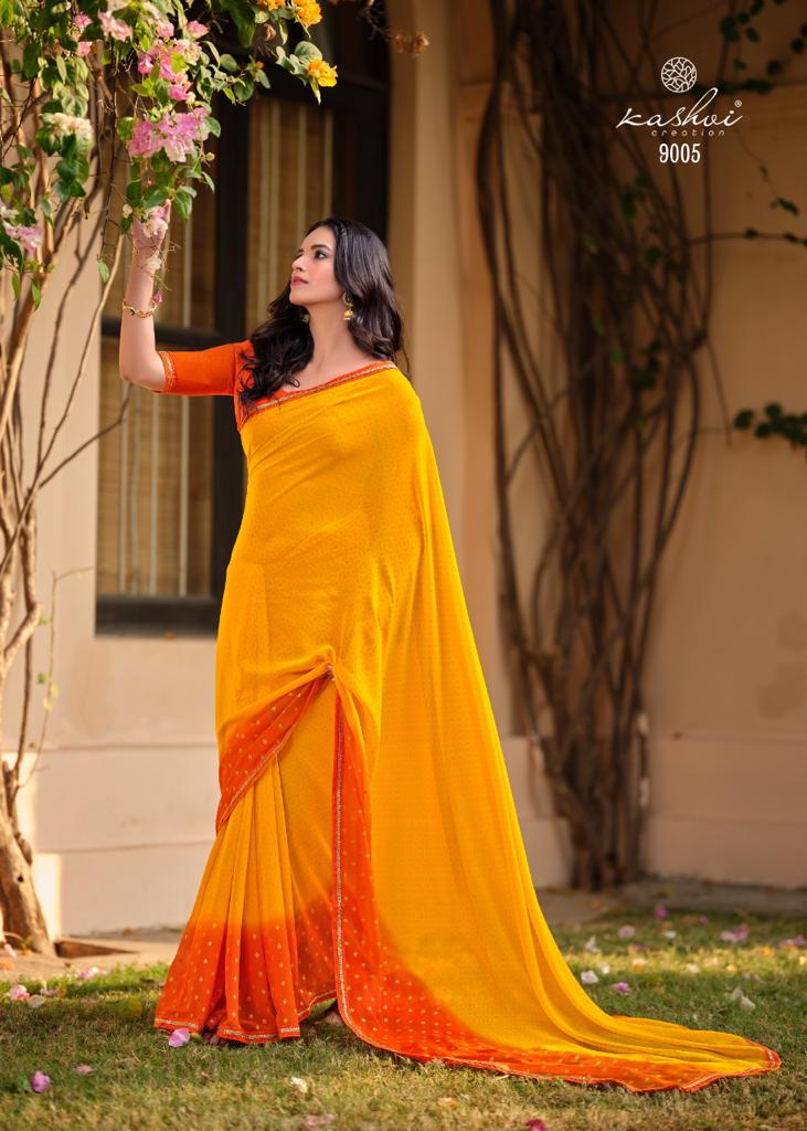 Kashvi Soundarya Fancy Party Wear Georgette Heavy Saree Collection
